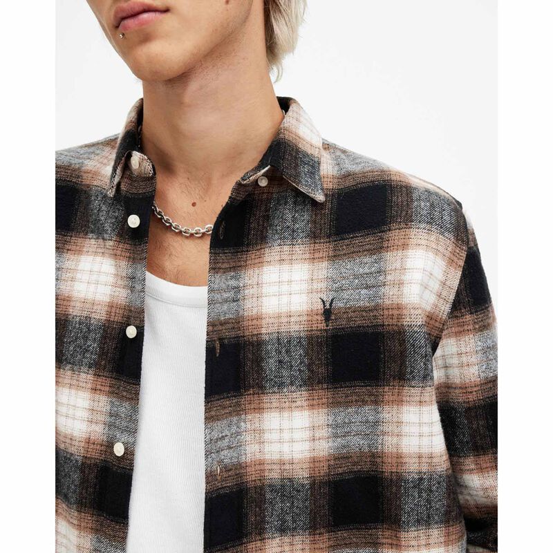 AllSaints Mercy Checked Relaxed Fit Shirt image number 2